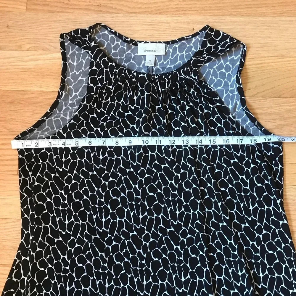 Black & White Polka Dot Midi Sleeveless Dress Barn Dress size 16 - Picture 2 of 10